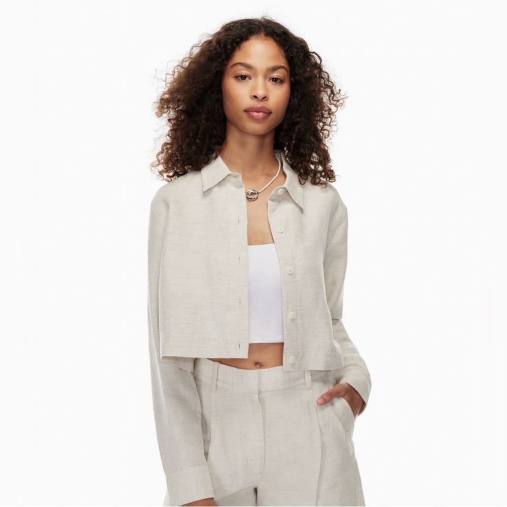 Wilfred proposal linen button down shirt sz Large